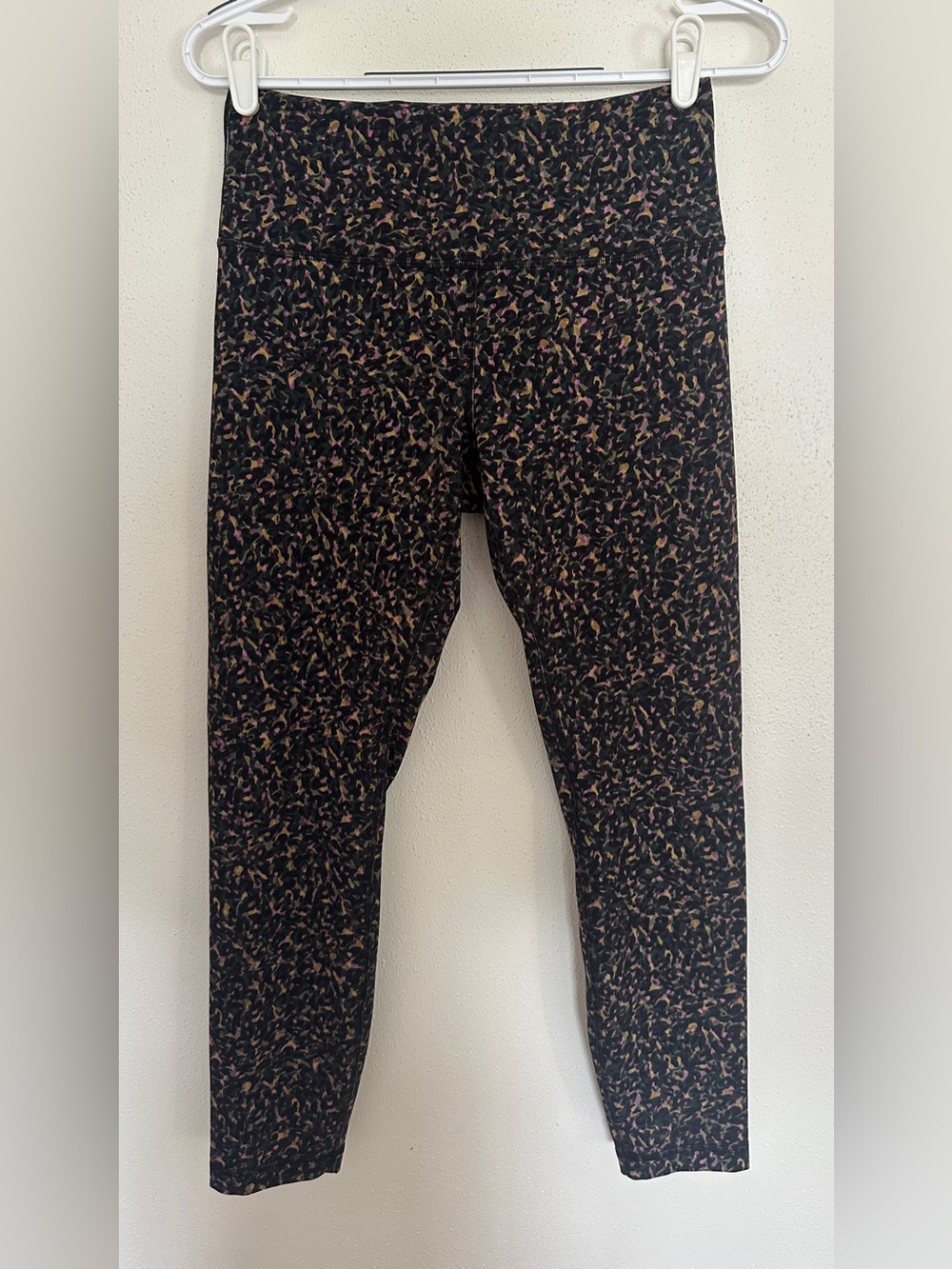 lululemon athletica Black Leggings with Multicolor Confetti Print